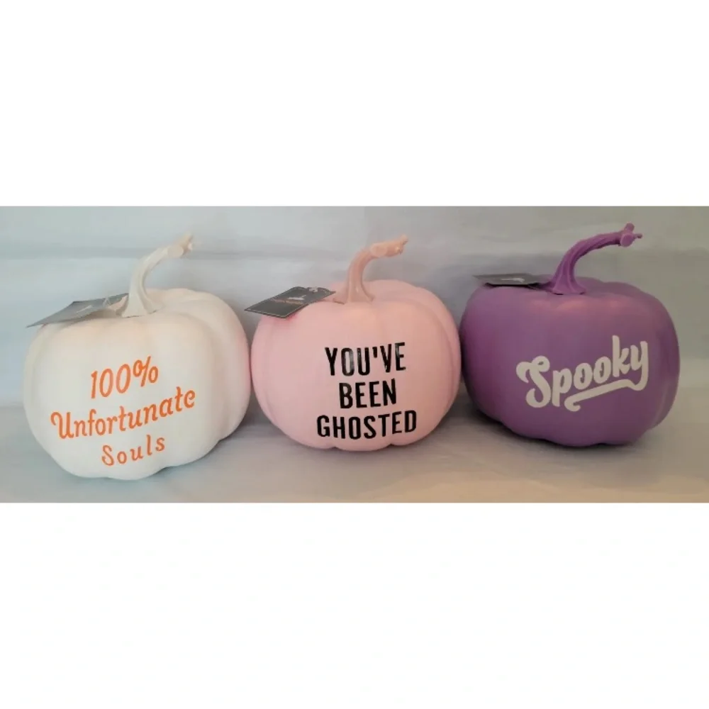 3x Bullseye Playground Pumpkin Set Purple Pink White Spooky You’ve Been Ghosted